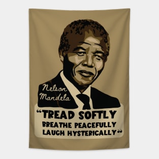 Nelson Mandela Portrait And Quote Tapestry