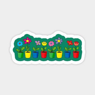 bright flowers in pots Magnet