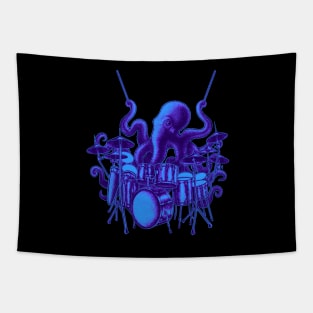 Octopus playing drums Tapestry