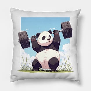 panda lifting weight Pillow