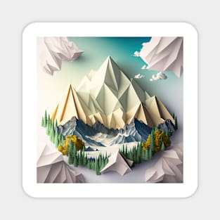 Origami mountains Magnet