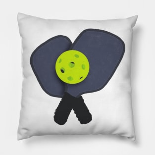 Pickleball paddle and ball Pillow