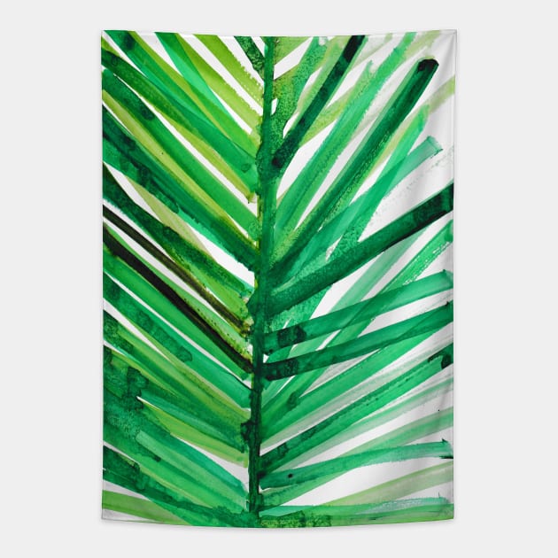 watercolor lines palm leaf 34 Tapestry by mariacaballer