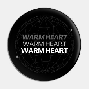 Black White Simple Warm Heart Pin