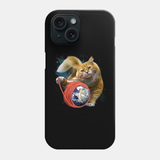 Cute Photographic Kitty Cat Playing Earth Yarn Gift For Cat Lovers Phone Case