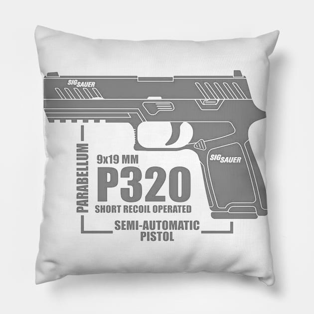 Sig P320 Pillow by Aim For The Face