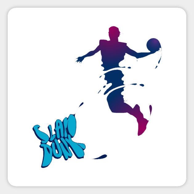 Slam Dunk Silhouette Basketball Sticker Teepublic