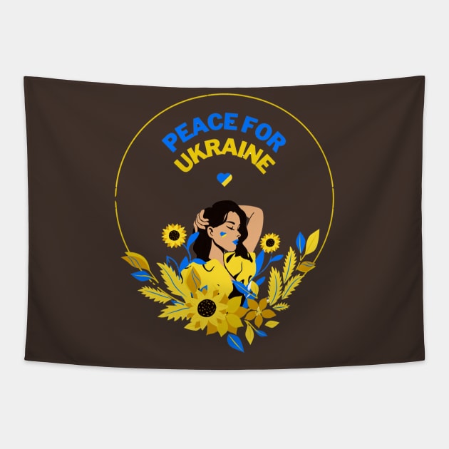 Peace for Ukraine Tapestry by Creativity Haven