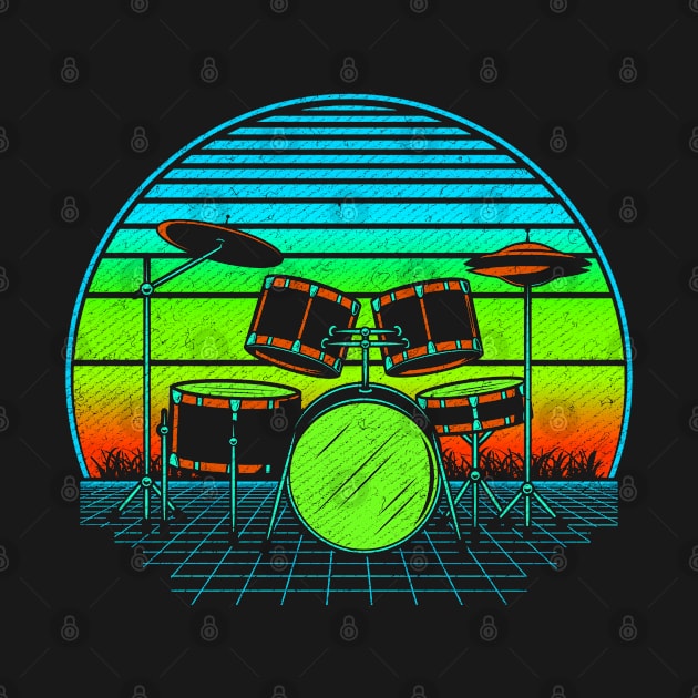 Drum Kit Retro Vintage 80s by Ruffeli