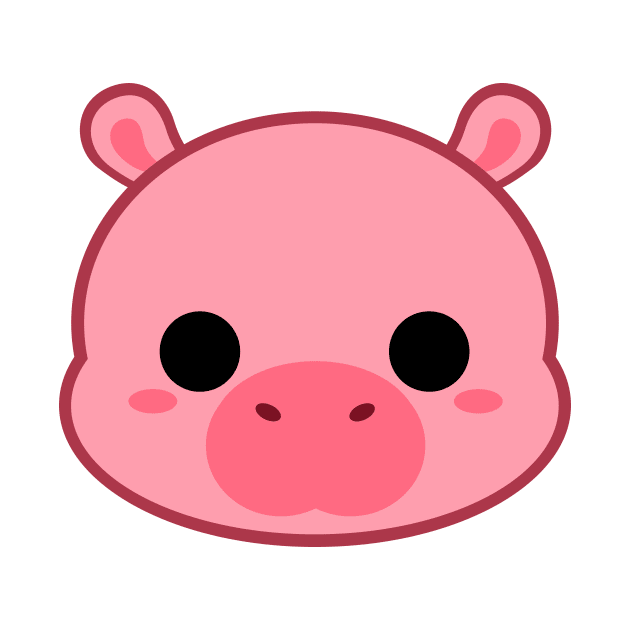 Cute Pink Hippo by alien3287