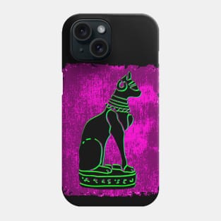 Bastet Cat Black/Green/Magenta Phone Case