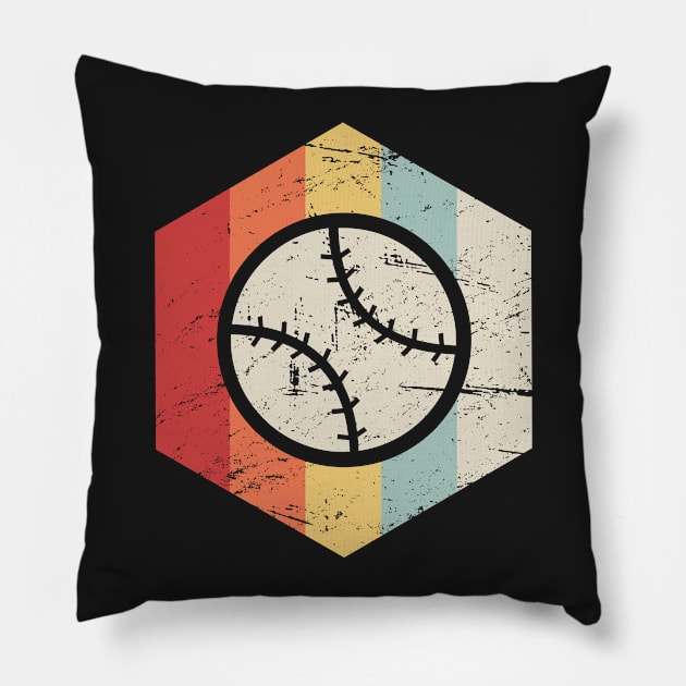 Vintage Retro Baseball Pillow by MeatMan