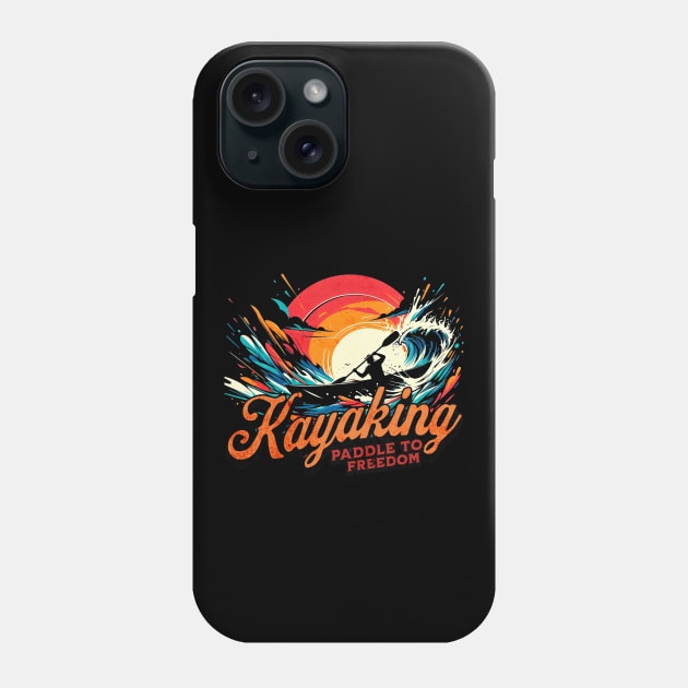 Kayaking Paddle to Freedom Design Phone Case by Miami Neon Designs