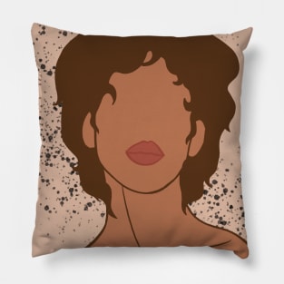Minimalist Boho African American Woman Pillow