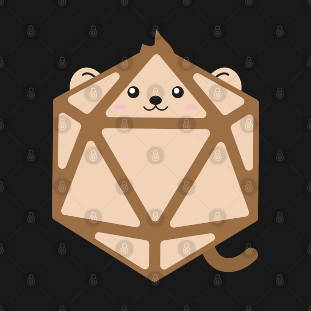 Polyhedral 20 Sided Dice Monkey - Tabletop RPG and Animal Lovers Mashup by dungeonarmory