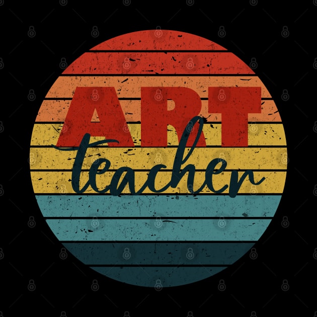 Favorite Art Teacher Rainbow Retro Grunge by Heartsake