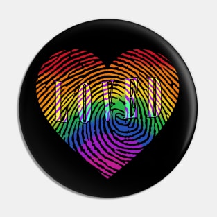 Pride Loved Fingerprint Heart Pin