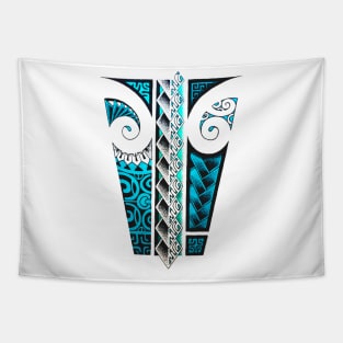 Polynesian tattoo art pixels Tapestry