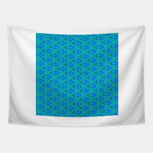 Aqua Blue and Green Textured Decorative Mandala Pattern Tapestry