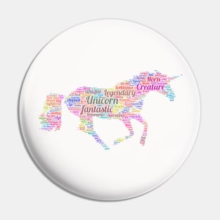 Unicorn Mystic Animal Horse Wildlife Text Word Cloud Pin