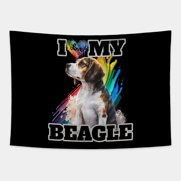 I Love My Beagle Tapestry by Norse Magic