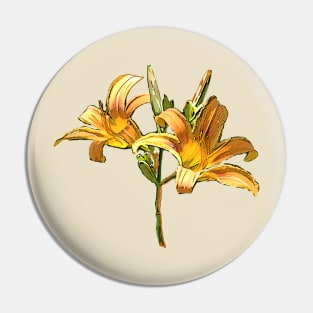 Daylily Blooms Pin