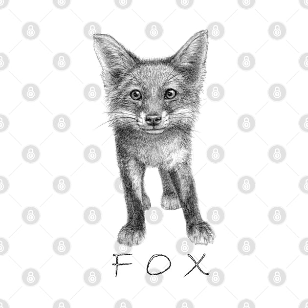 Curious Fox cub G21-022 by schukina art