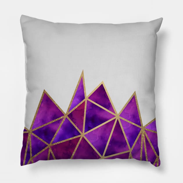 Galaxy & Gold Geometric Pillow by tanyadraws