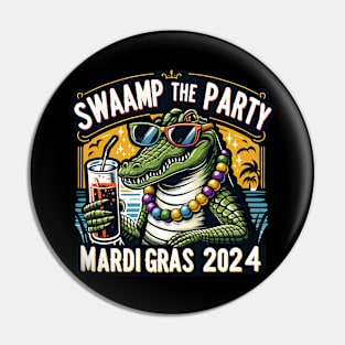 Swamp the Party: Alligator's Mardi Gras Bash 2024 Pin