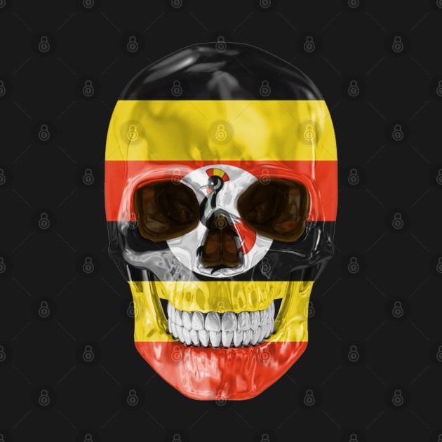 Uganda Flag Skull - Gift for Ugandan With Roots From Uganda by Country Flags