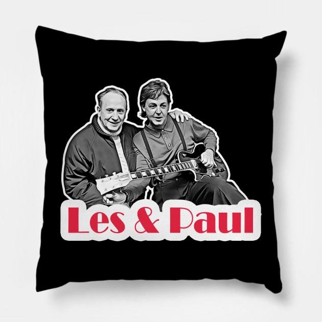 Les & Paul! Pillow by RetroZest