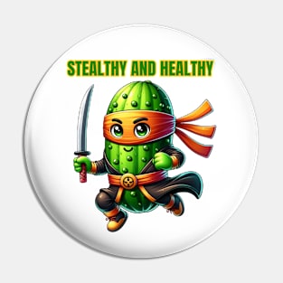 Ninja Cucumber - Stealthy and Healthy Fitness Tee Pin