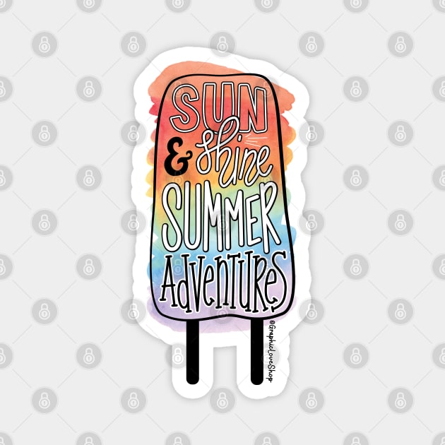 Sunshine and Summer Adventures Rainbow Popsicle ©GraphicLoveShop Magnet by GraphicLoveShop