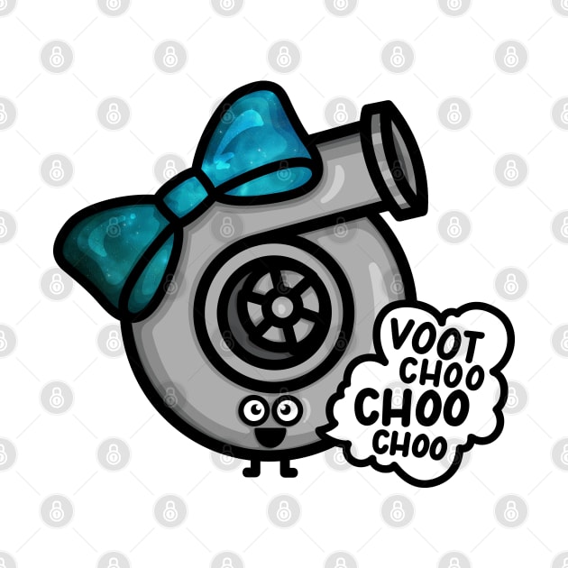 What Does The Cutest Turbo Say - Blue Galaxy Bow by hoddynoddy