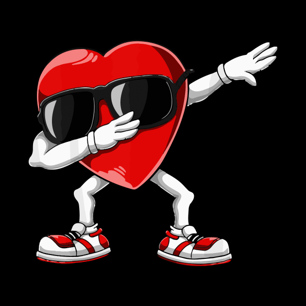Dabbing Heart Funny Valentines Day by Prints by Hitz