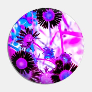 Inverted Pink Blue Summer Flowers Pattern Pin