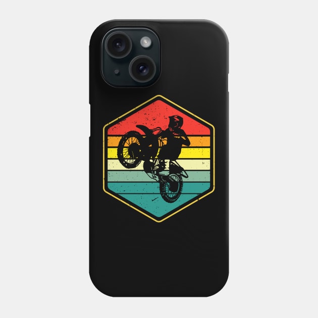 Vintage Motocross Dirt Bike Biker Retro Motorcycle Phone Case by Foxxy Merch