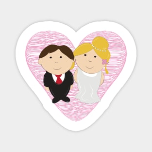 Cute Wedding Couple Magnet