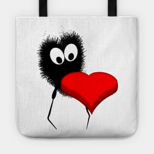 Alien and red heart Tote