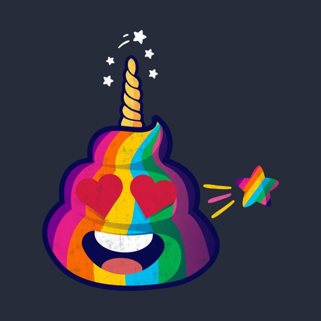 Cute & Magical Rainbow Unicorn Poop Emoji - Birthday Gift by Adamita