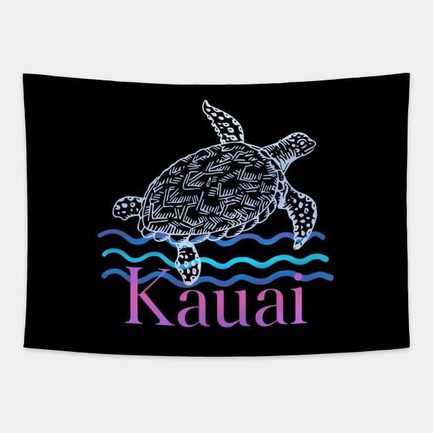 Kauai Hawaii Sea Turtle Souvenir Gift Tapestry by Pine Hill Goods