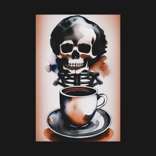 Skeleton with a coffee cup #5 T-Shirt