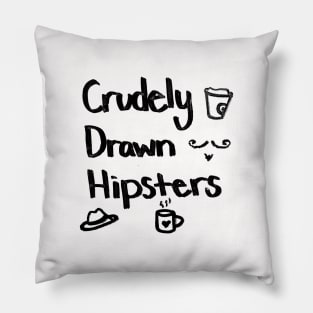 Crudely Drawn Hipsters Logo Pillow