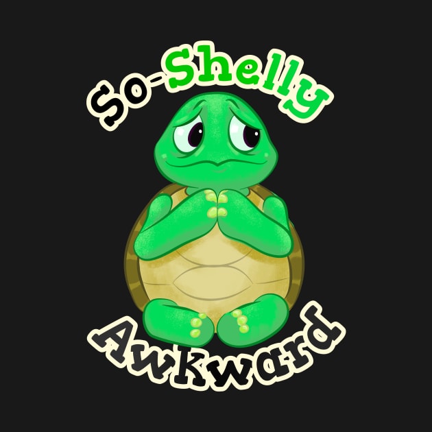 So-Shelly Awkward - Socially Awkard Cartoon Tortoise Illustration by Stilo29