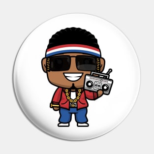 Cute Old School Rapper Kids Pin