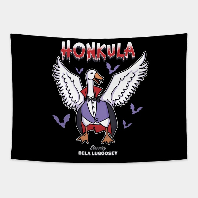 Honkula - Funny Cute Vampire Monster Goose (Not a Duck!) Ideal for Fun Halloween Costume, Party, Gift, Kids and Adults Tapestry by ZowPig Shirts