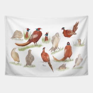 Wild british Pheasant  studies Tapestry