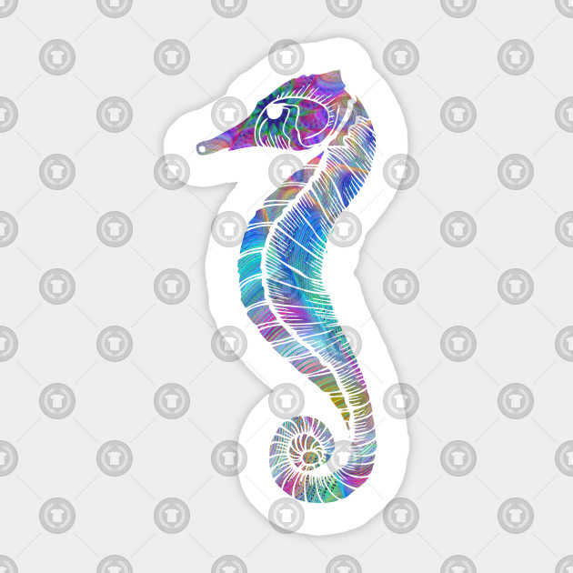 Animal Poster//Sea Horse//Fish//Psychedelic Sea Creature//Ocean Life//Seahorse//Color
