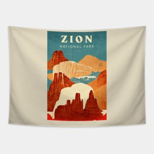 Zion National Park Retro Tapestry