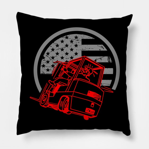 Forklift Operator R, Forklift Shirt Pillow by Teamster Life